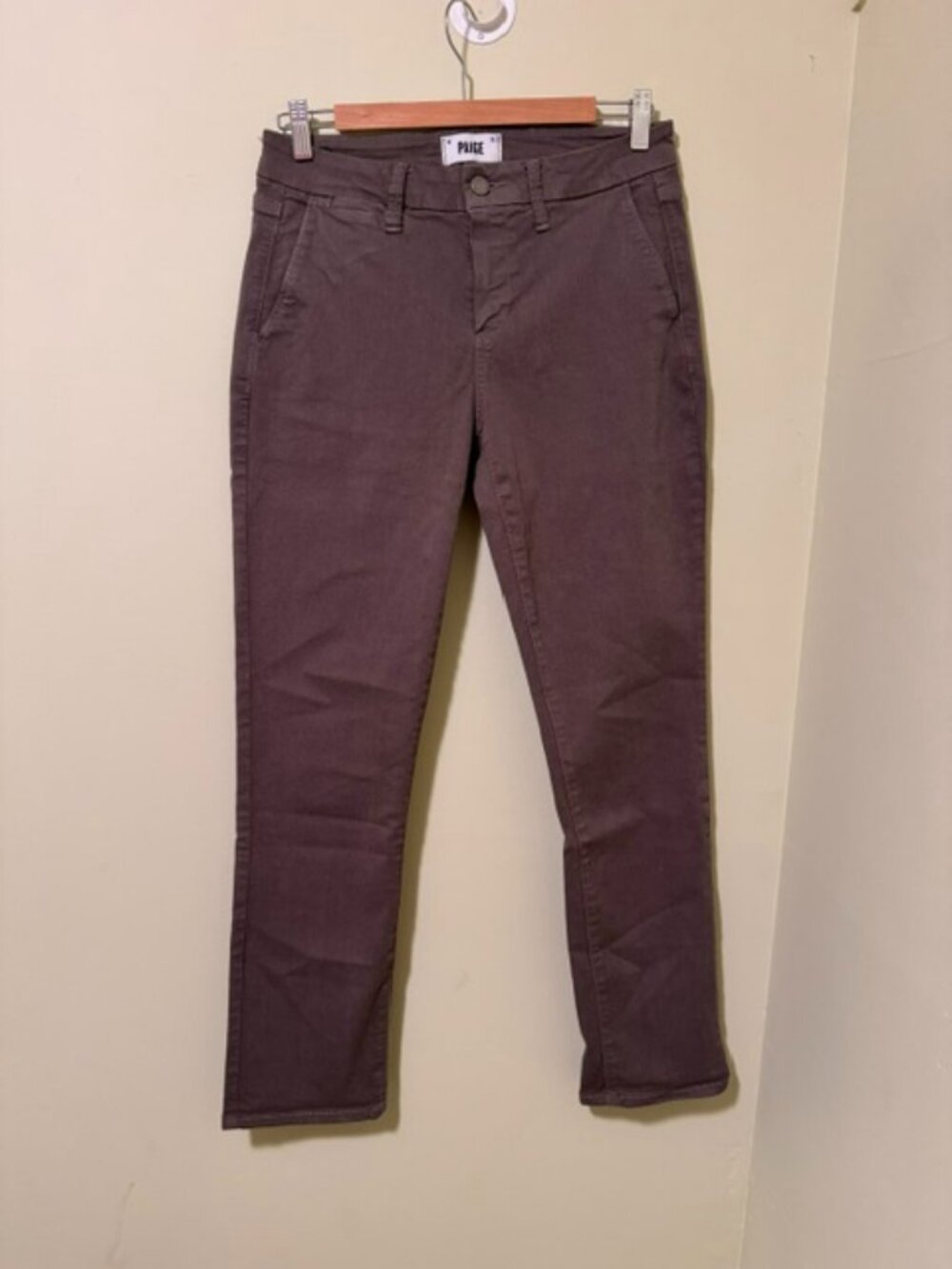 Paige Rianne Cropped Olive Green Denim Size 26
